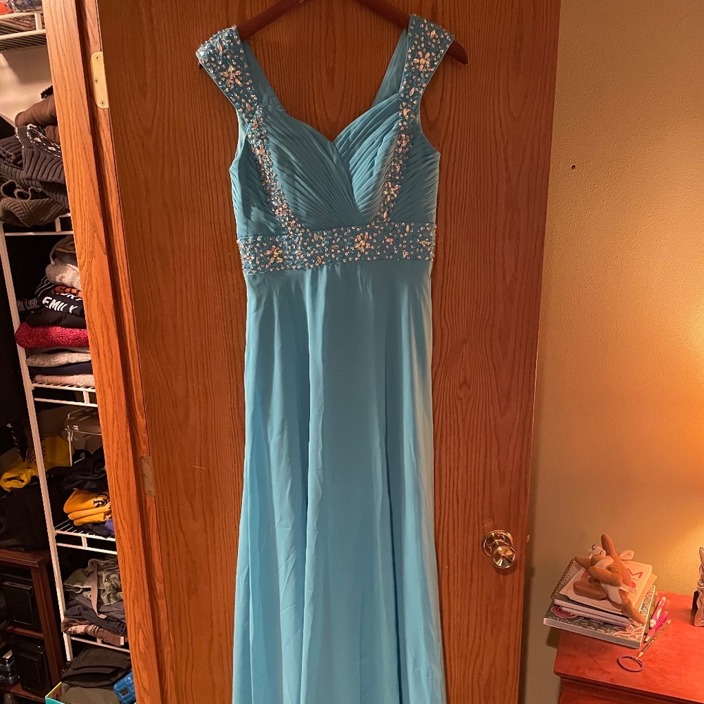 Long teal dress